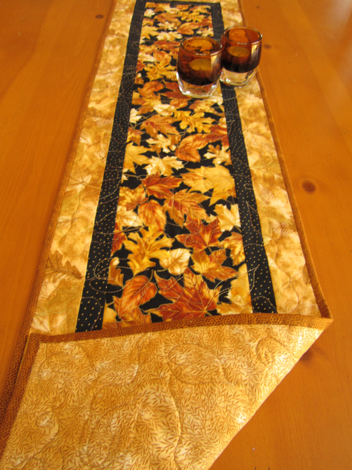 Gold Leaves Fall Table Runner on Luulla