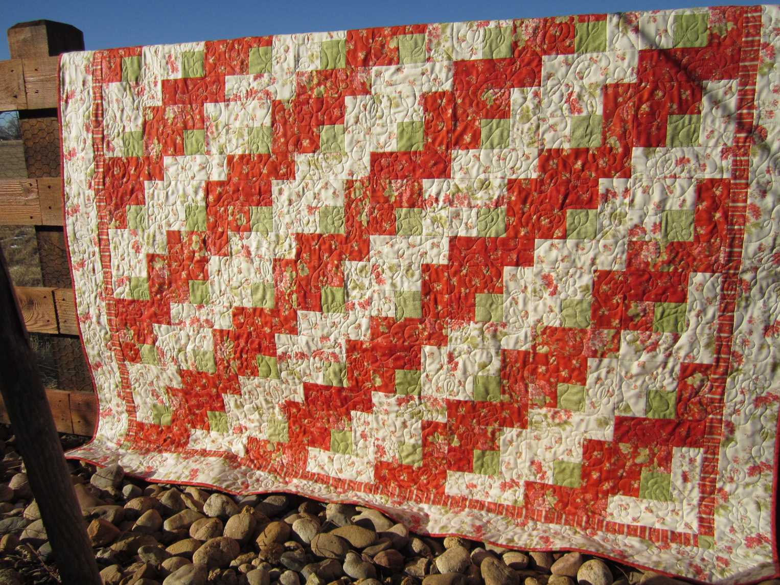 Handmade Quilt Floral Quilt, Lap Quilt, Patchwork Quilt on Luulla